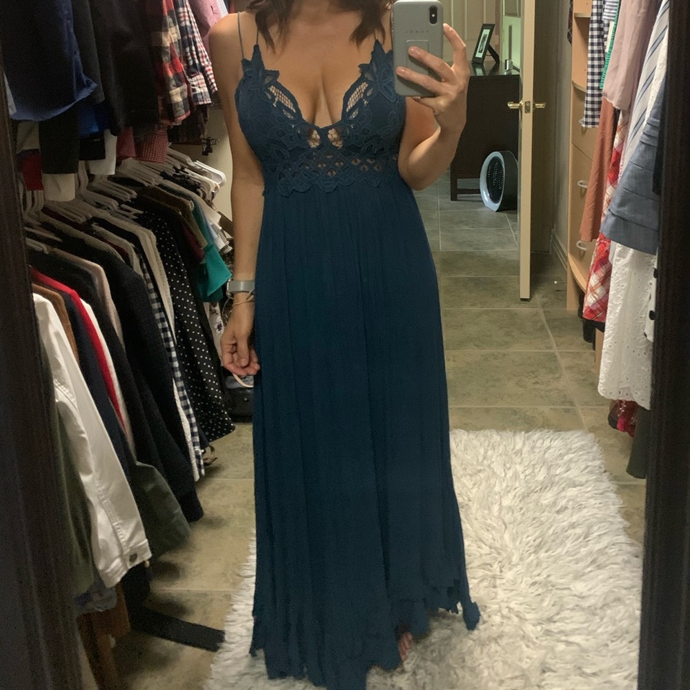 Free people adella lace maxi dress